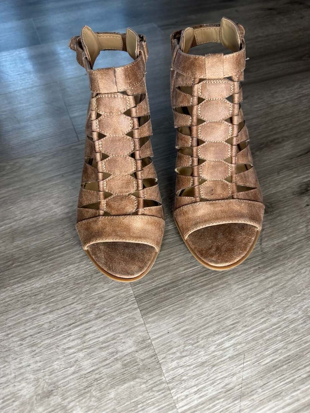 Naturalizer Talan Size 9M Brown Open Toe Heel Sandal